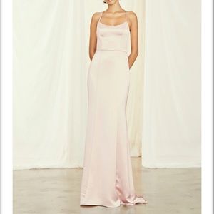 Amsale Everly Bridesmaid-fluid satin- white